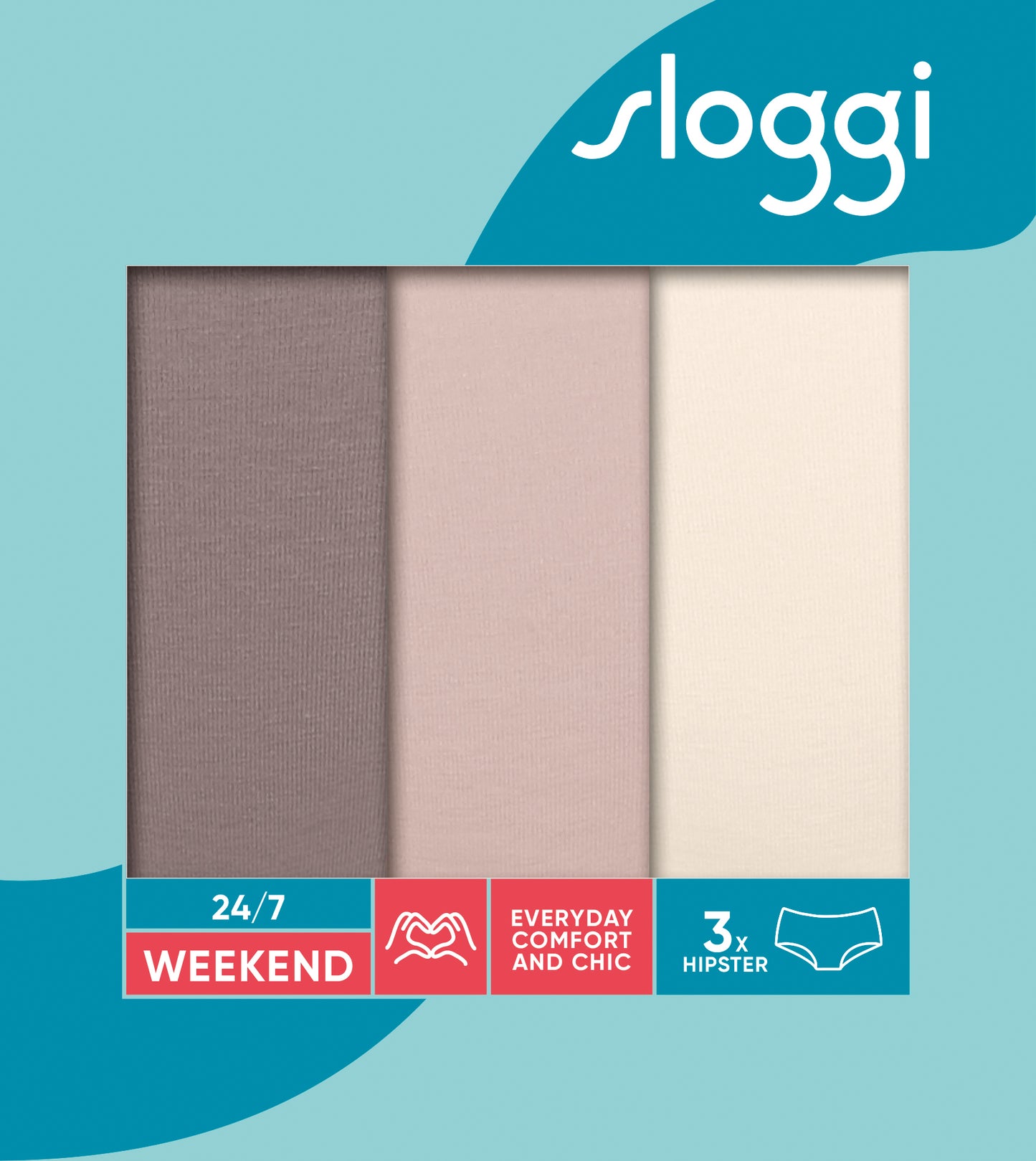 Pack 3 Cuecas Sloggi 24/7 Weekend Hipster