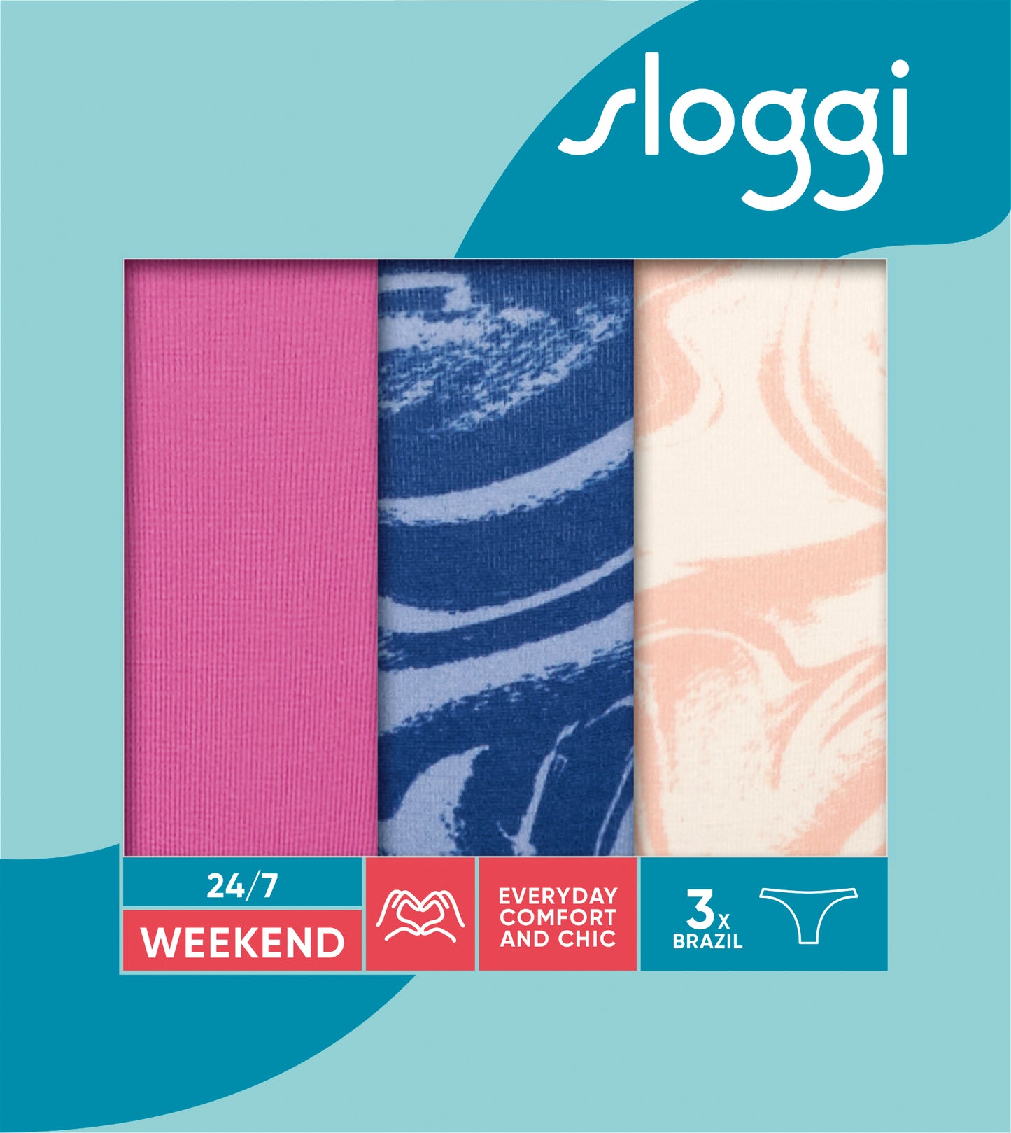 Pack 3 Cuecas Sloggi 24/7 weekend Brazil