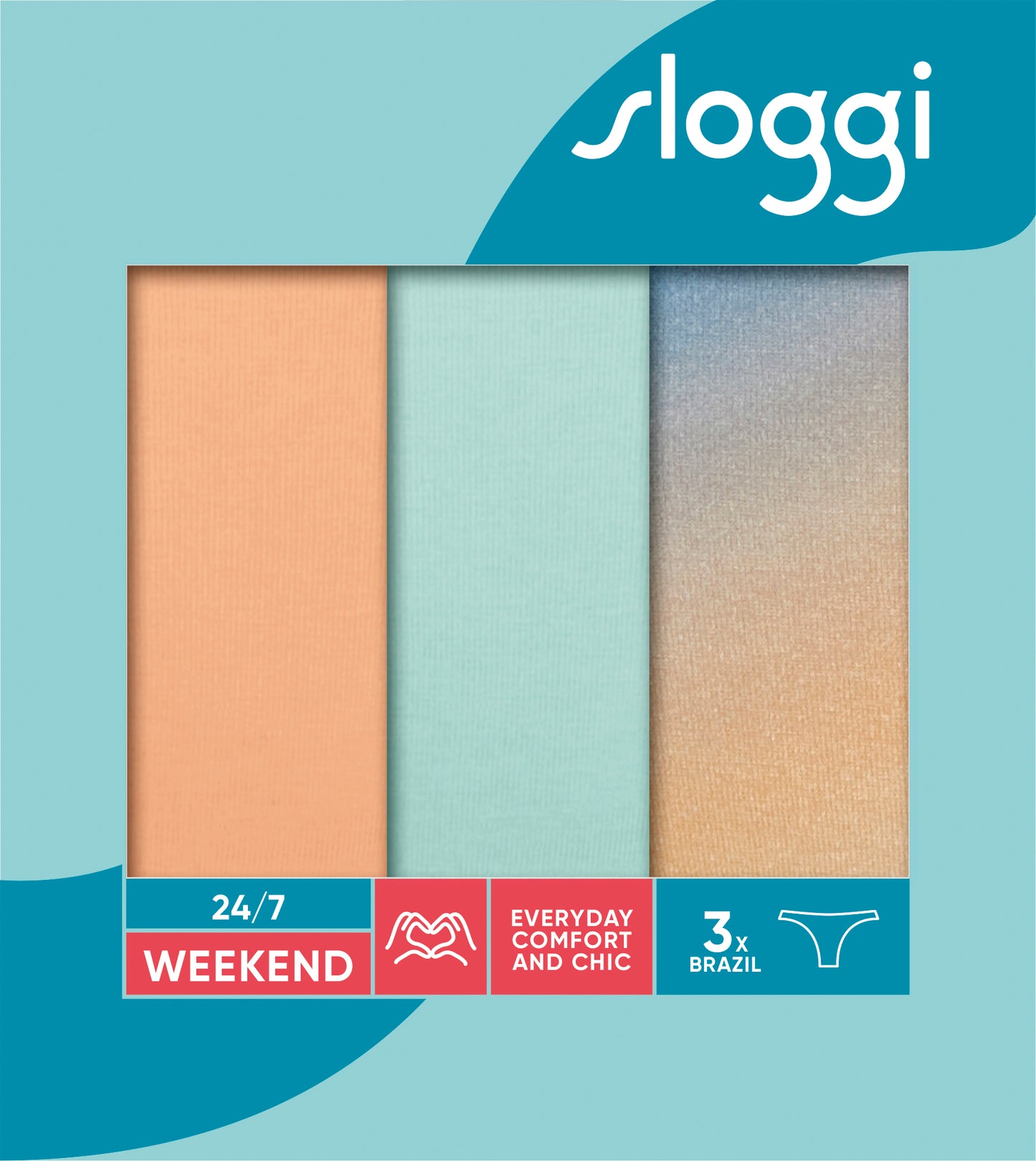 Pack 3 Cuecas Sloggi 24/7 weekend Brazil